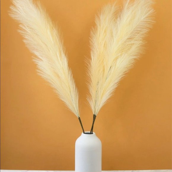 Cream Faux Pampas Grass Tall Boho Decor bundle of 3 43” tall - Picture 4 of 9